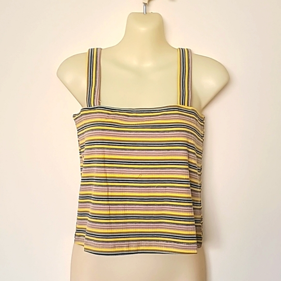 Olivaceous Striped Yellow/Purple Top Size S - Picture 1 of 6